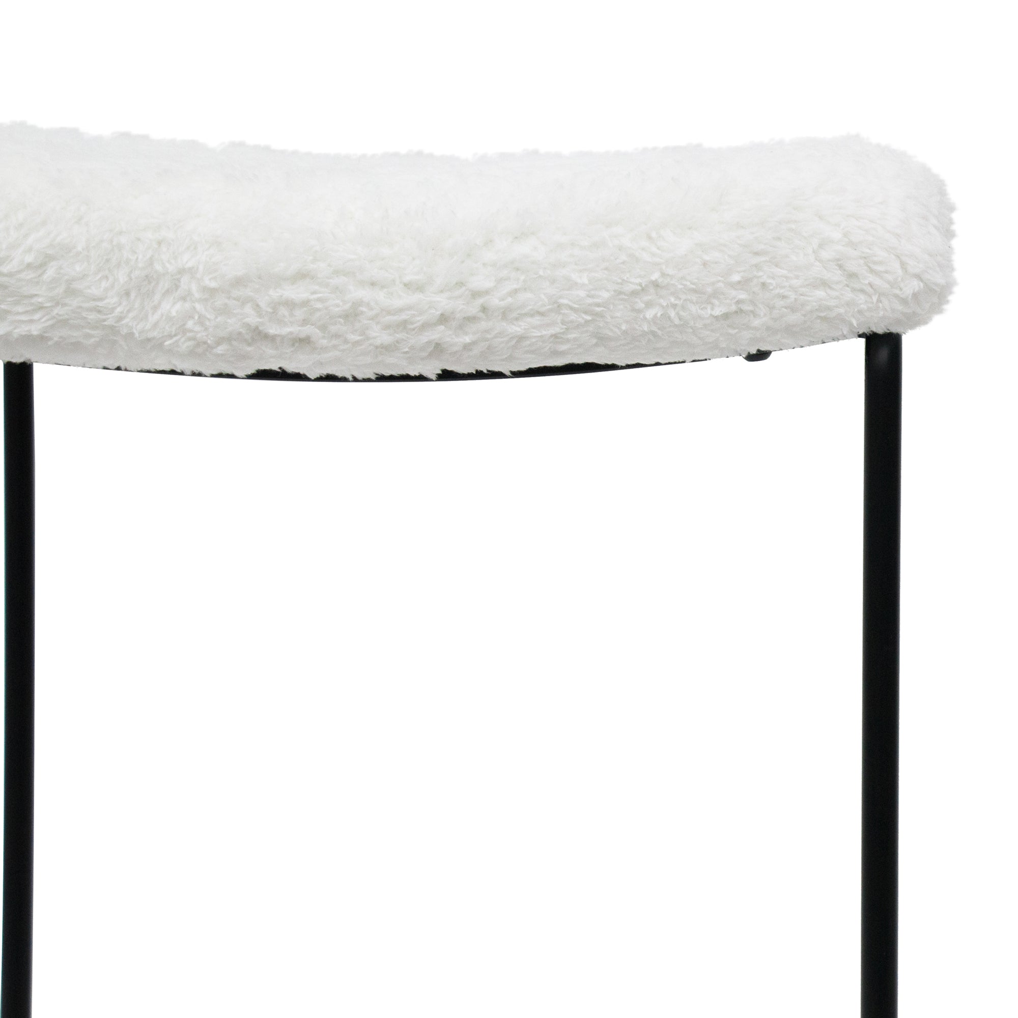 65cm Amalfi Bar Stool - White Synthetic Wool