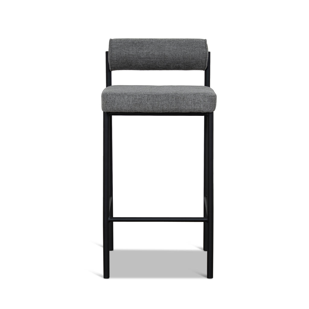 65cm Fabric Amalfi Bar Stool - Spec Smoke Grey (Set of 2)