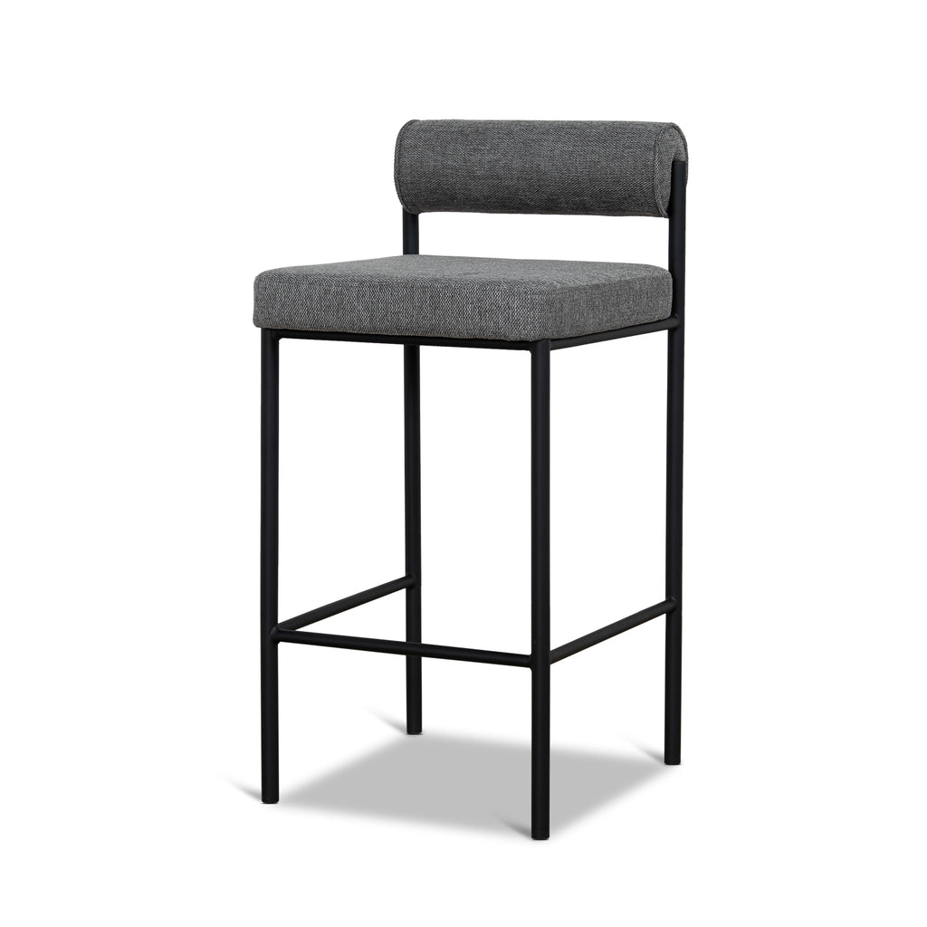 65cm Fabric Amalfi Bar Stool - Spec Smoke Grey (Set of 2)