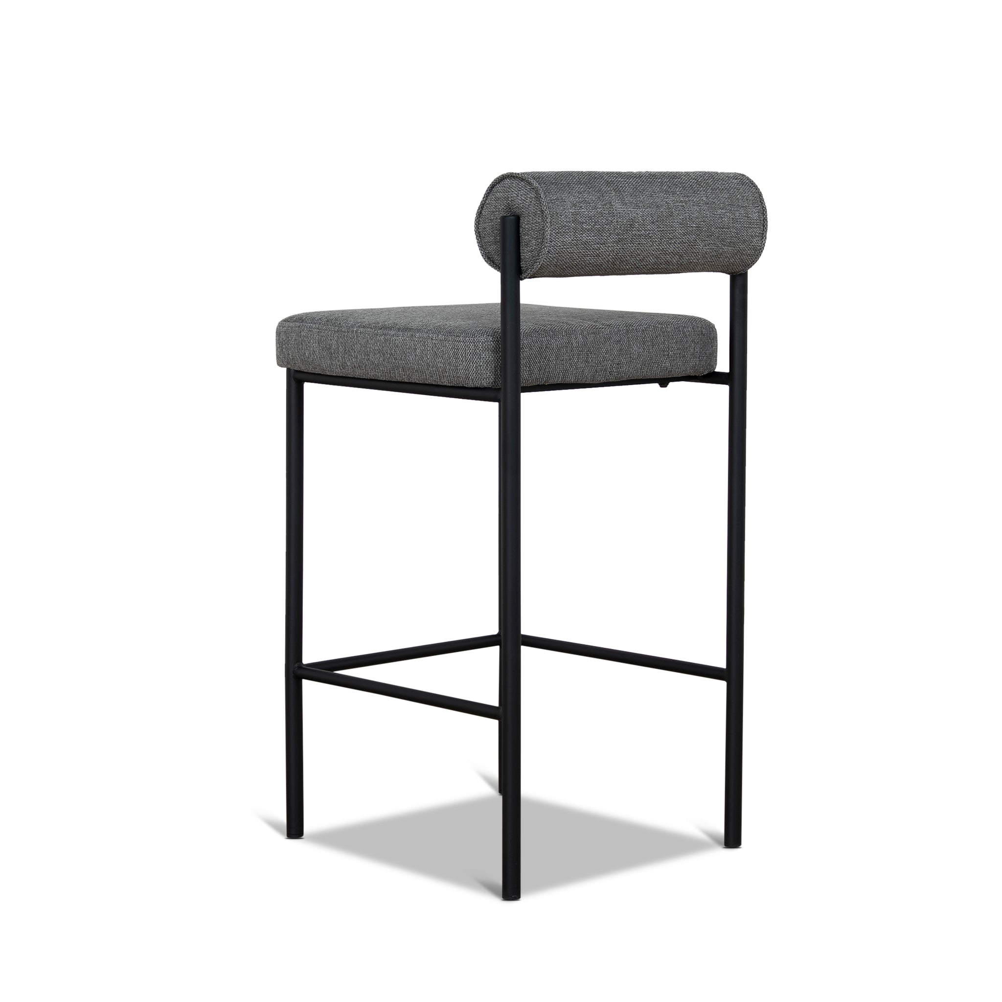 65cm Fabric Amalfi Bar Stool - Spec Smoke Grey (Set of 2)