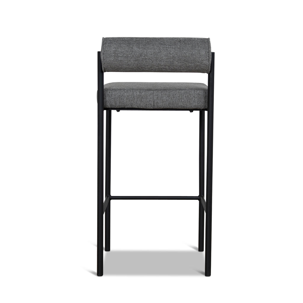 65cm Fabric Amalfi Bar Stool - Spec Smoke Grey (Set of 2)