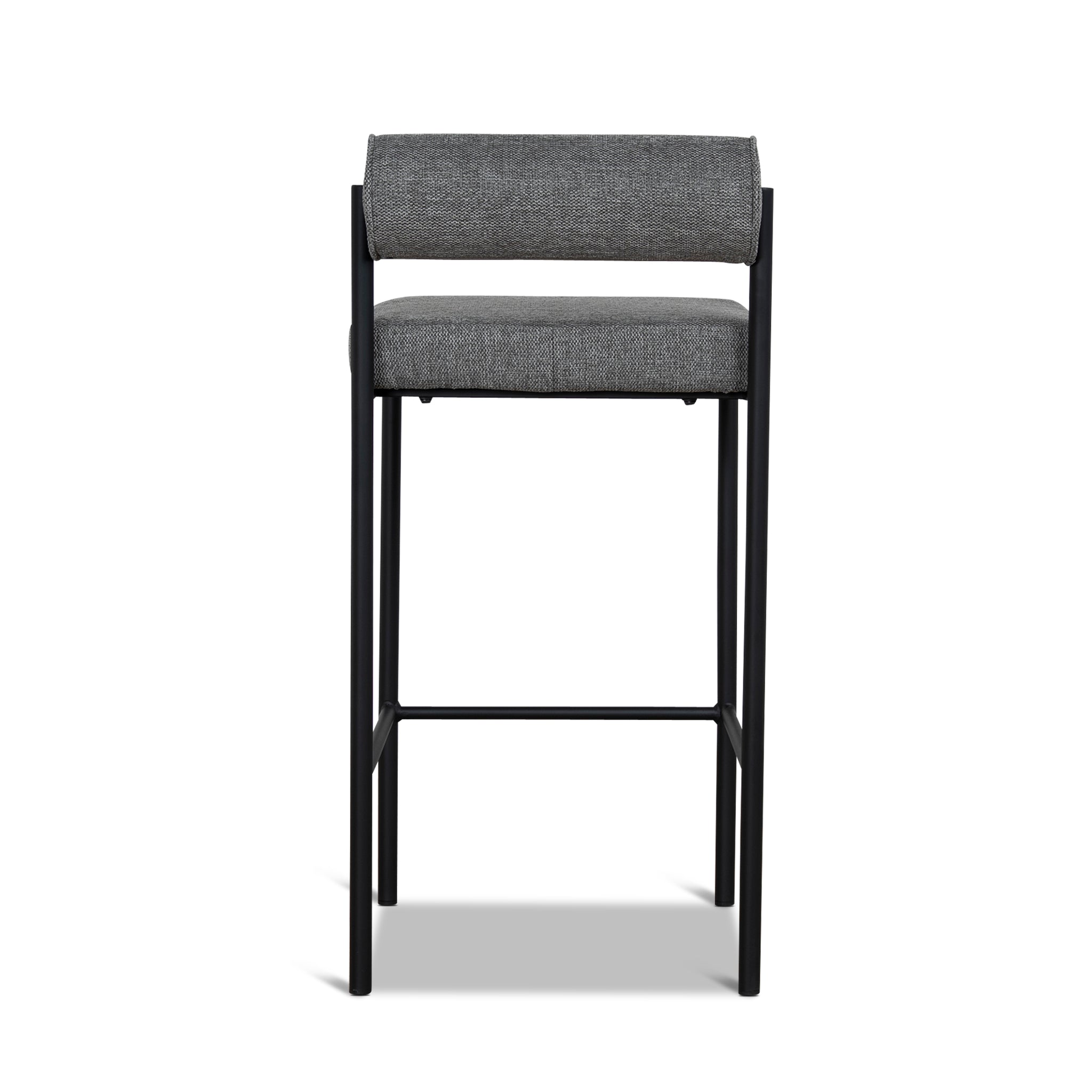 65cm Fabric Amalfi Bar Stool - Spec Smoke Grey (Set of 2)