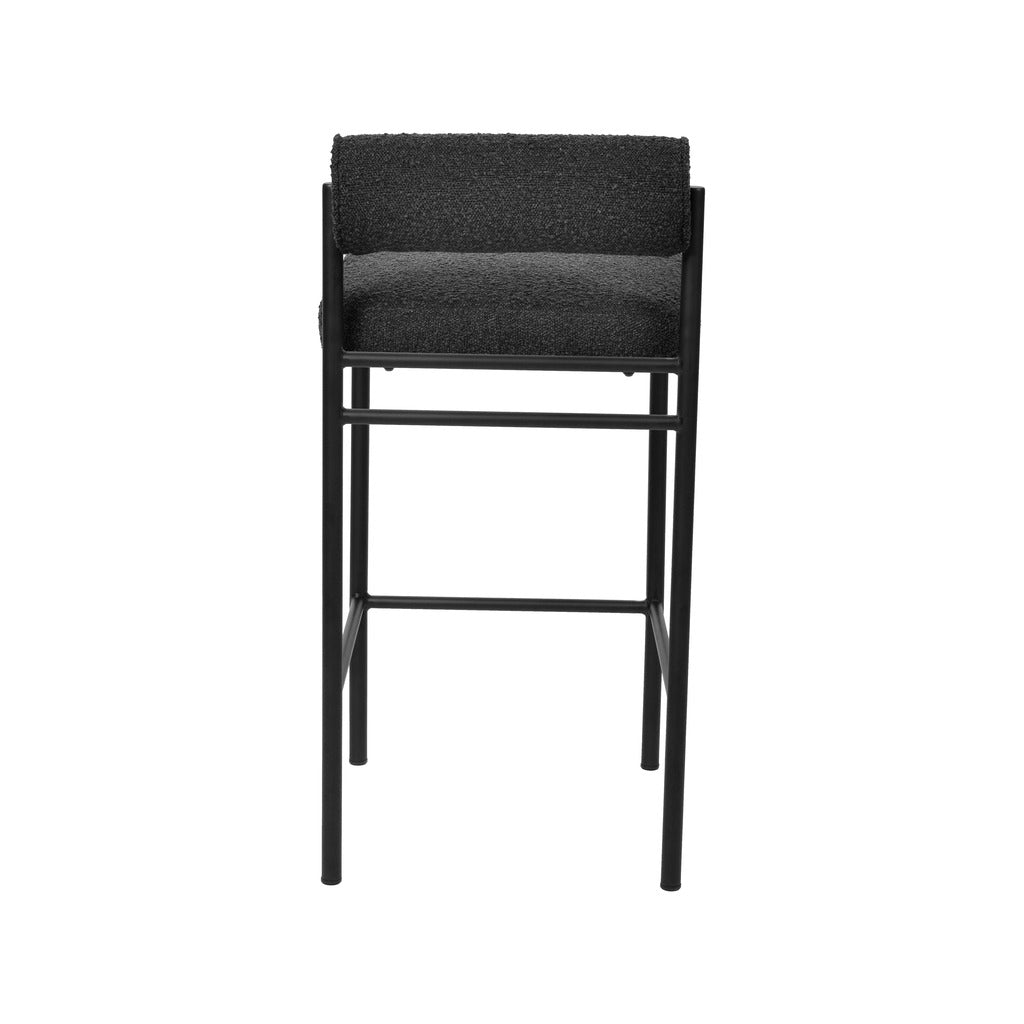 65cm Amalfi Bar Stool - Black Boucle (Set of 2)