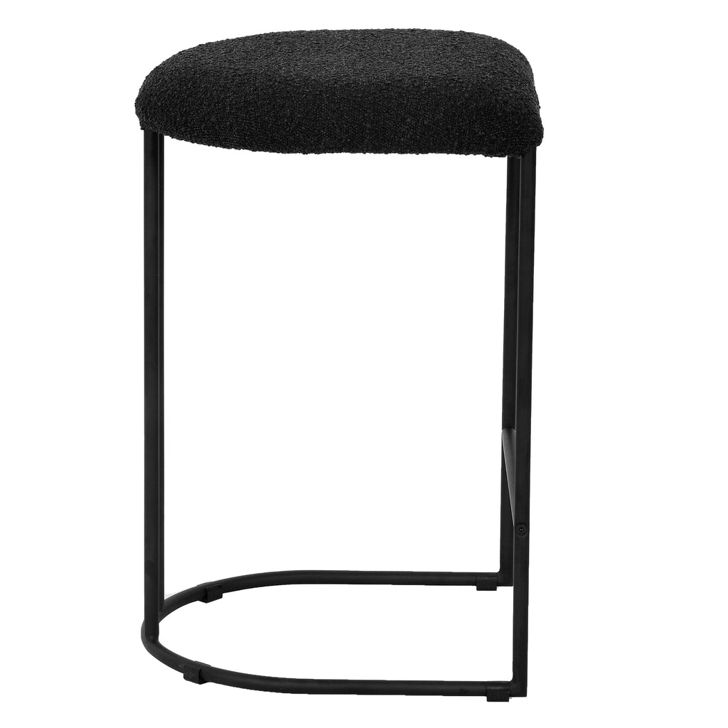 65cm Amalfi Bar Stool - Black Boucle (Set of 2)