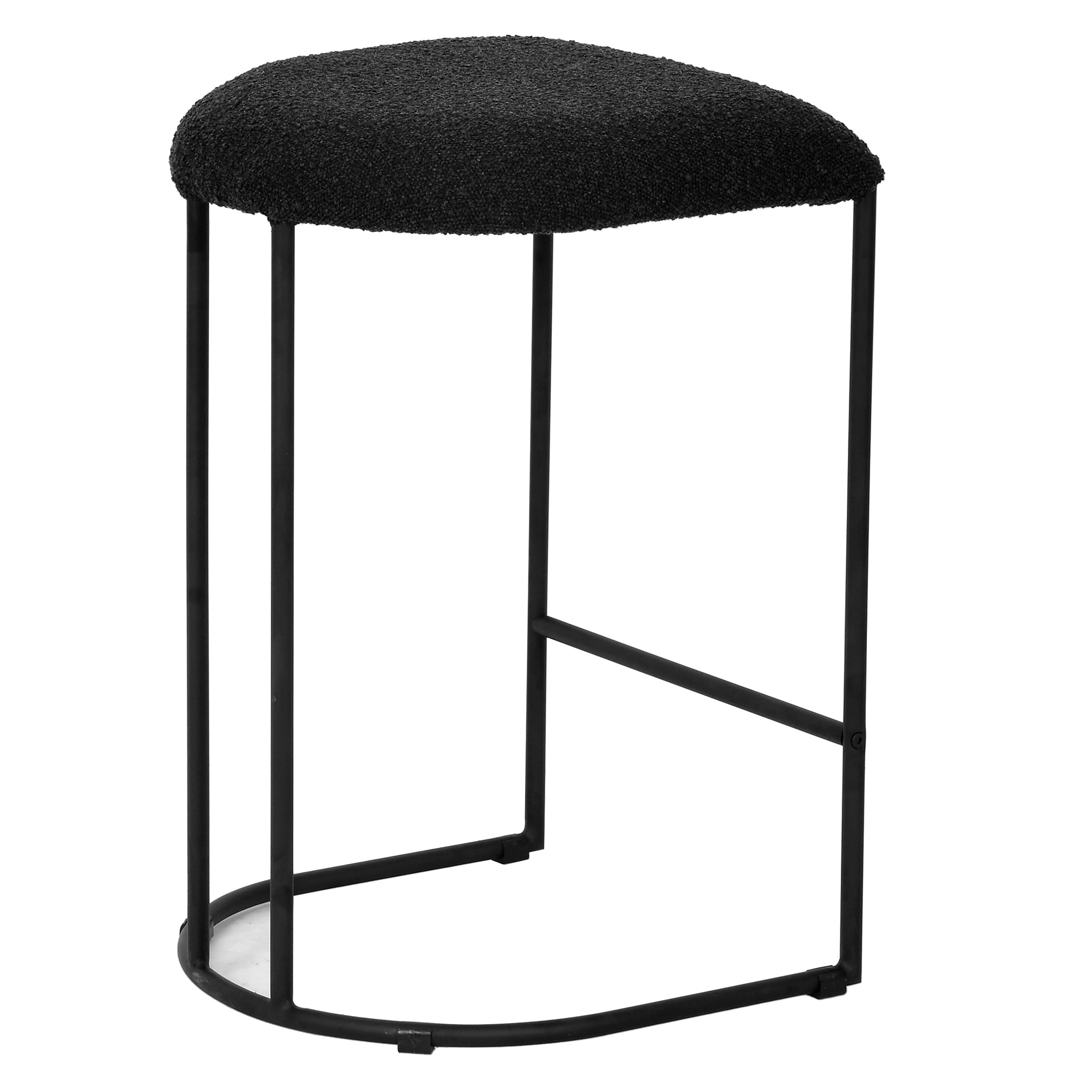 65cm Amalfi Bar Stool - Black Boucle (Set of 2)