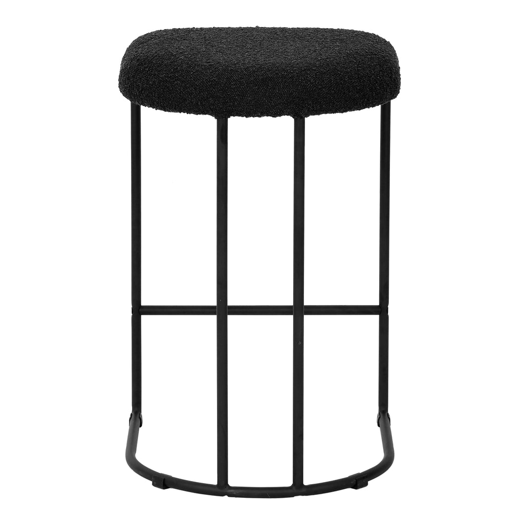 65cm Amalfi Bar Stool - Black Boucle (Set of 2)