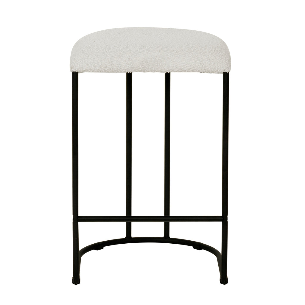 65cm Amalfi Bar Stool - Cottage White Boucle (Set of 2)