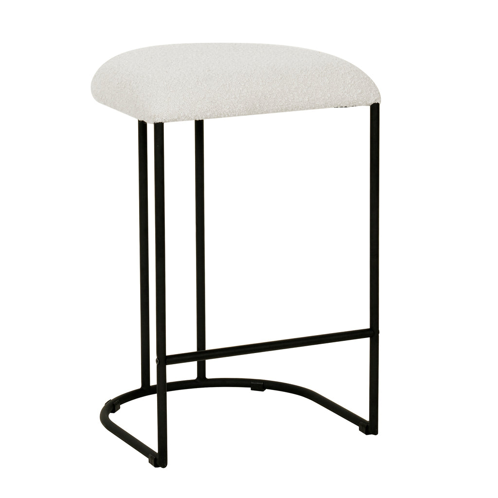 65cm Amalfi Bar Stool - Cottage White Boucle (Set of 2)