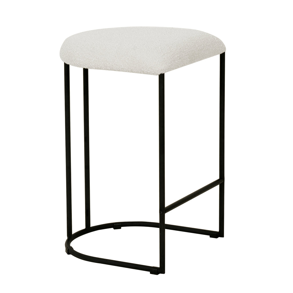 65cm Amalfi Bar Stool - Cottage White Boucle (Set of 2)