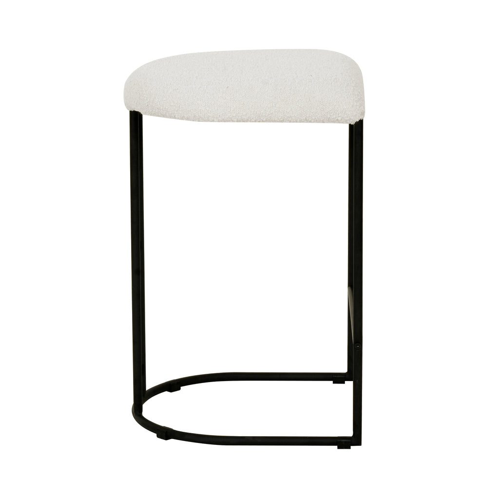 65cm Amalfi Bar Stool - Cottage White Boucle (Set of 2)