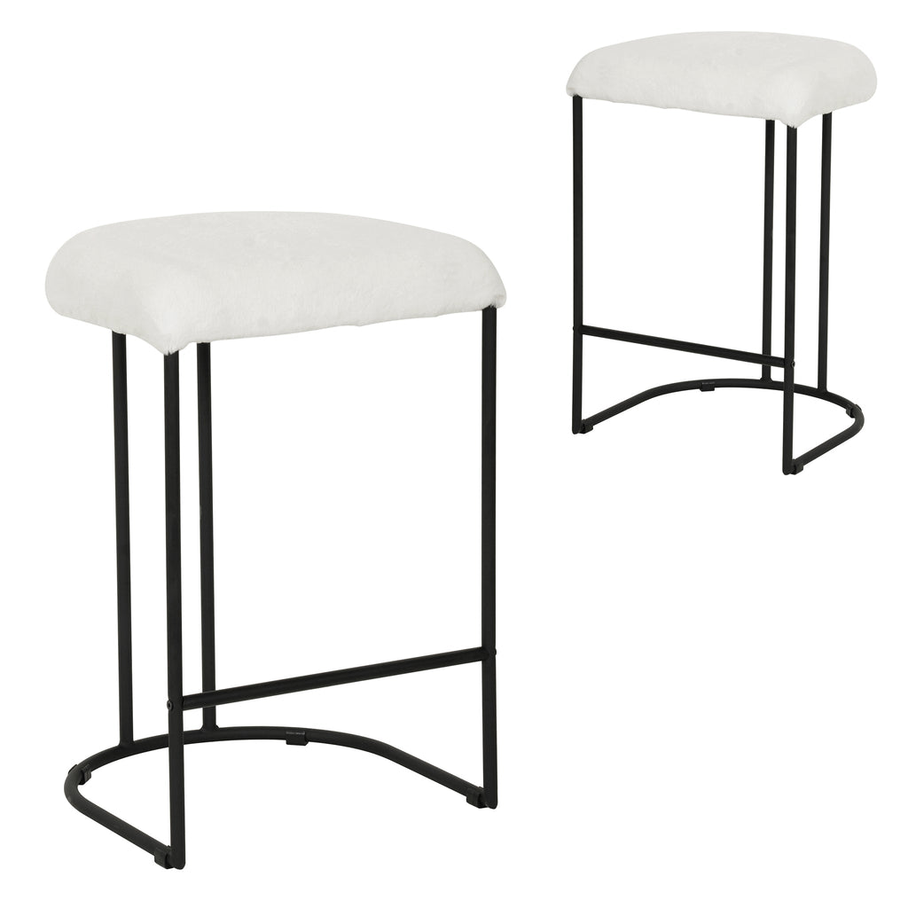 65cm Amalfi Bar Stool - Cloud Fur (Set of 2)