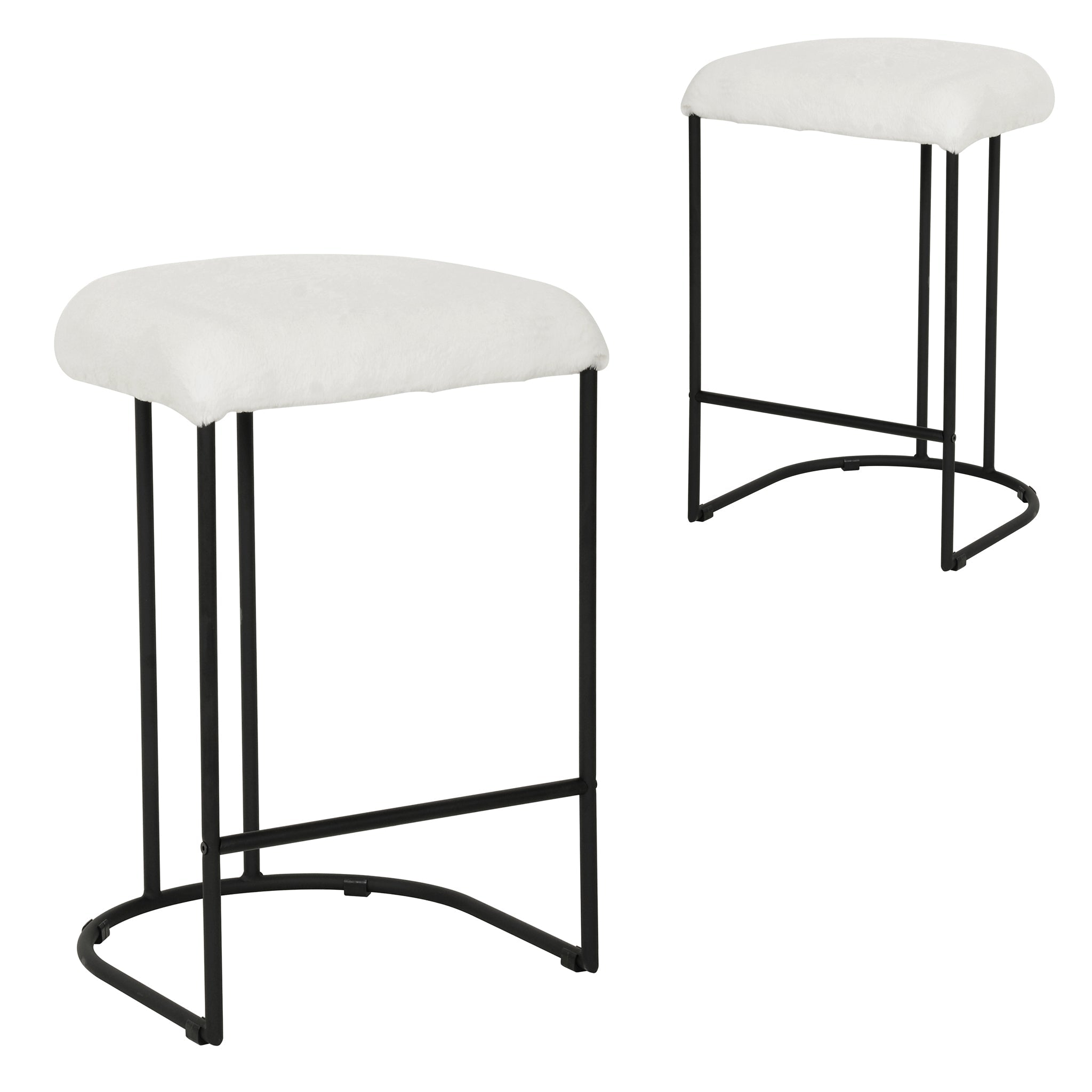 65cm Amalfi Bar Stool - Cloud Fur (Set of 2)