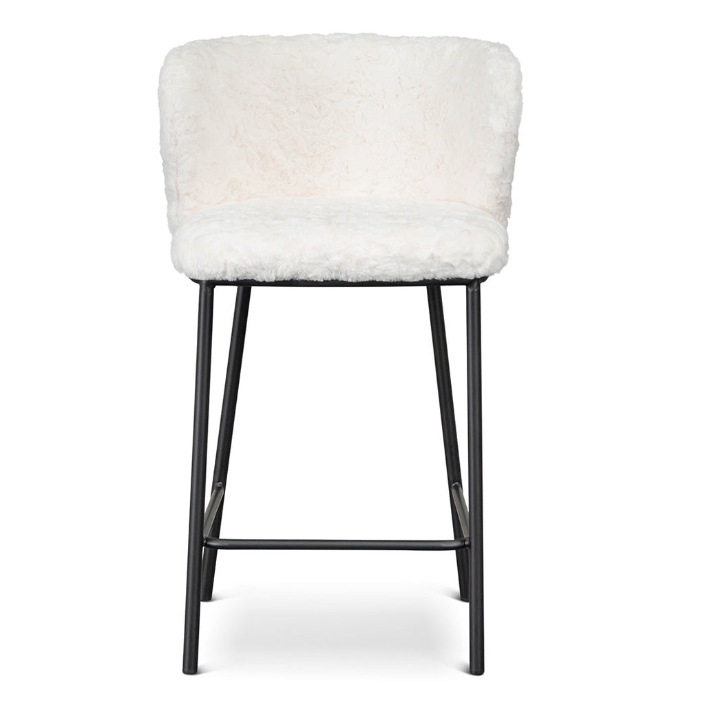 65cm Fabric Amalfi Bar Stool - Cloud Fur (Set of 2)