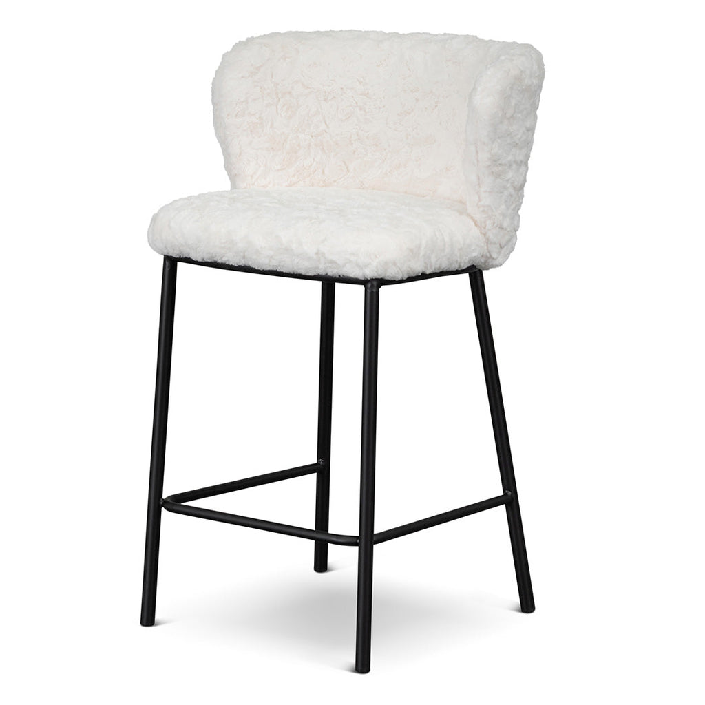 65cm Fabric Amalfi Bar Stool - Cloud Fur (Set of 2)