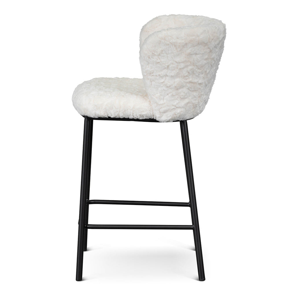65cm Fabric Amalfi Bar Stool - Cloud Fur (Set of 2)
