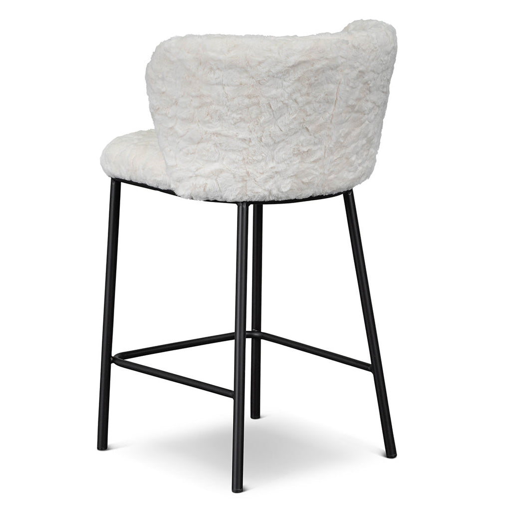 65cm Fabric Amalfi Bar Stool - Cloud Fur (Set of 2)