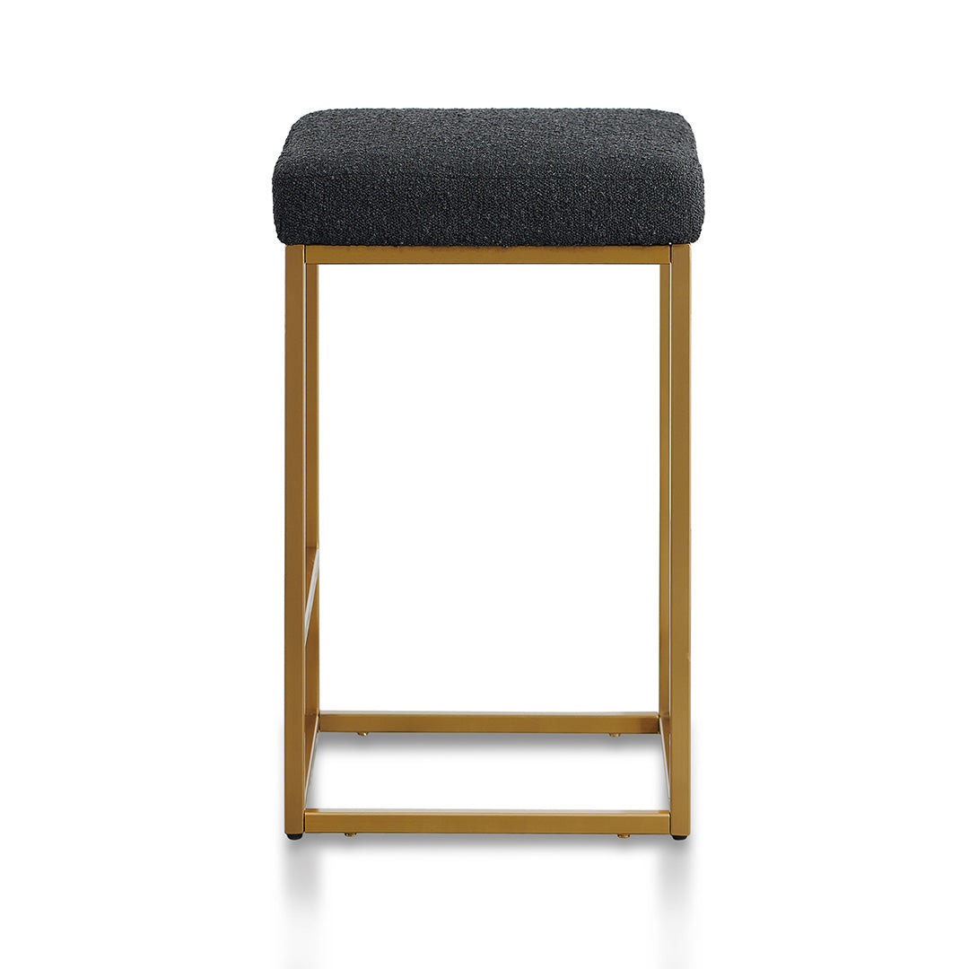 Black Boucle Amalfi Bar Stool - Golden Base