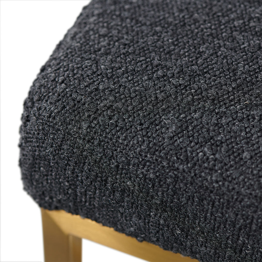 Black Boucle Amalfi Bar Stool - Golden Base