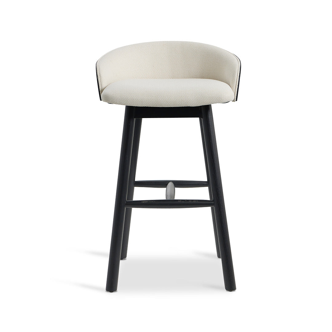 65cm Black Amalfi Bar Stool - Beige