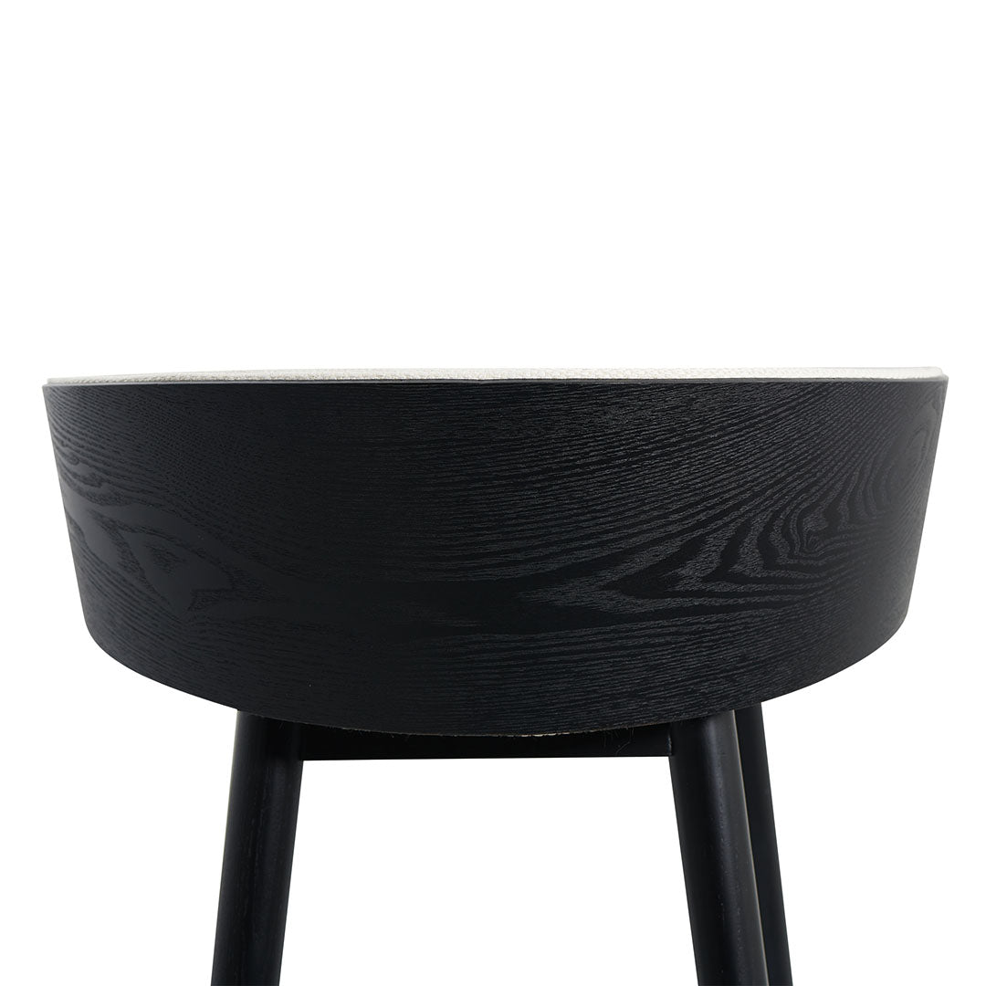 65cm Black Amalfi Bar Stool - Beige