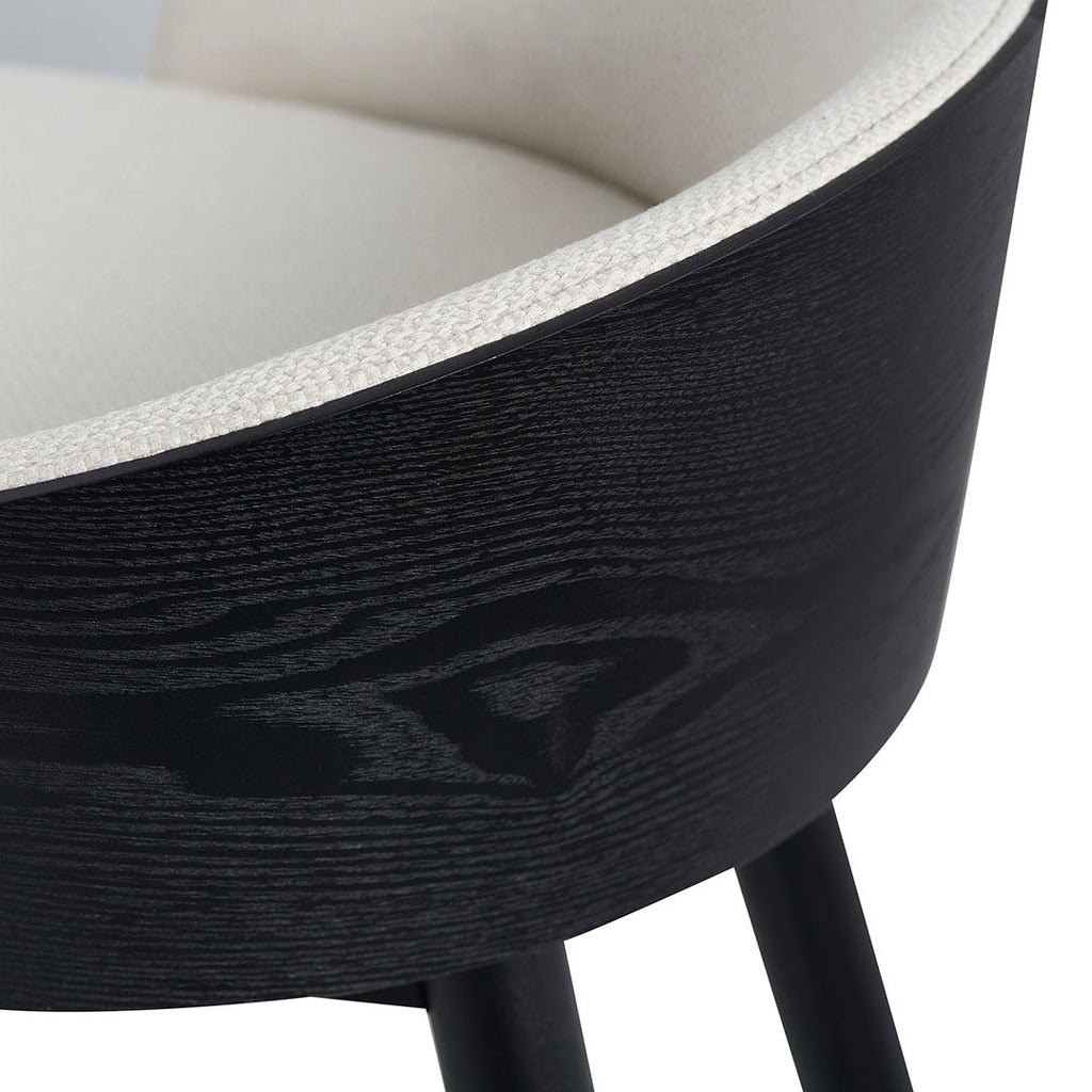 65cm Black Amalfi Bar Stool - Beige