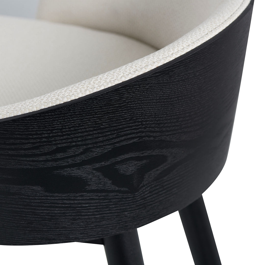 65cm Black Amalfi Bar Stool - Beige