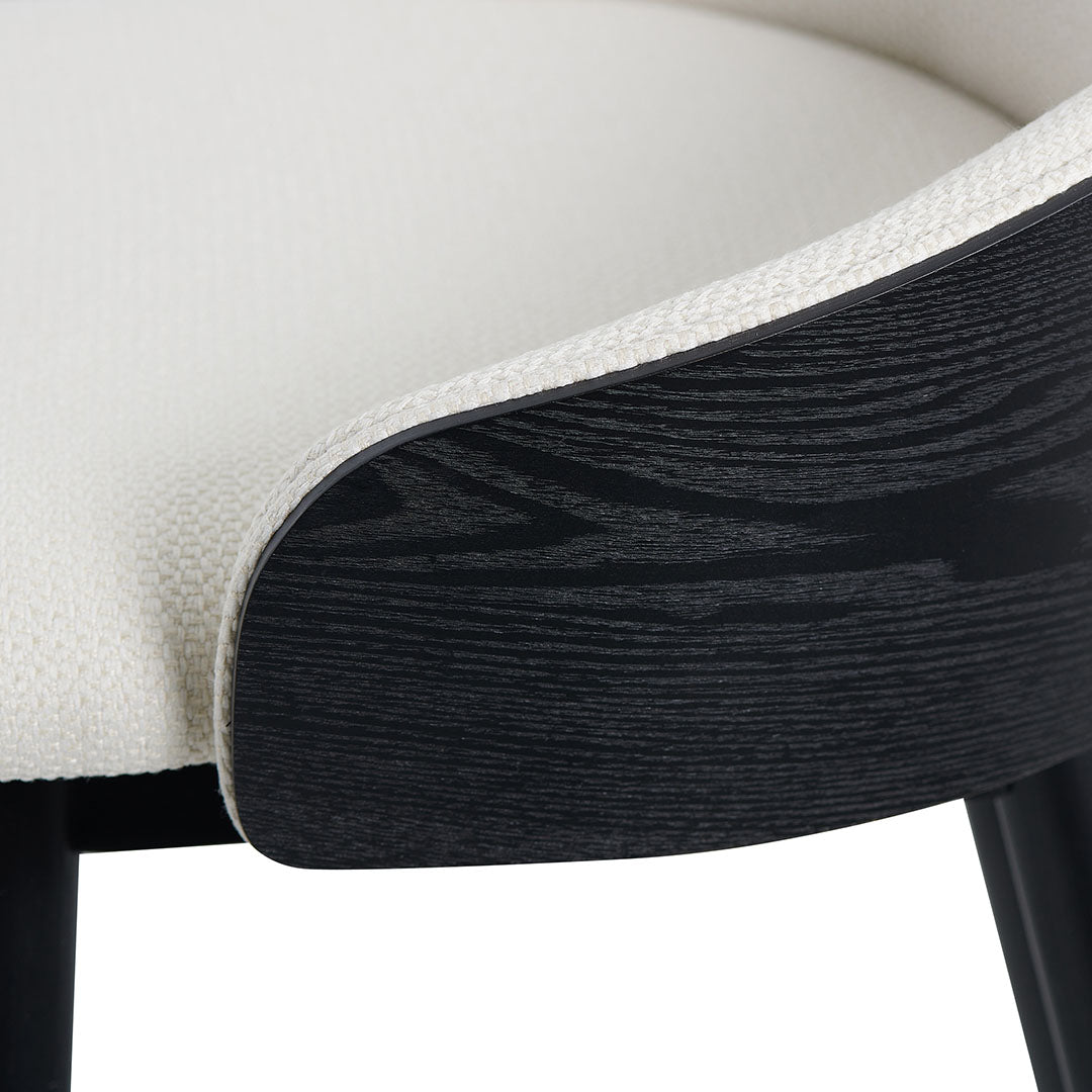 65cm Black Amalfi Bar Stool - Beige