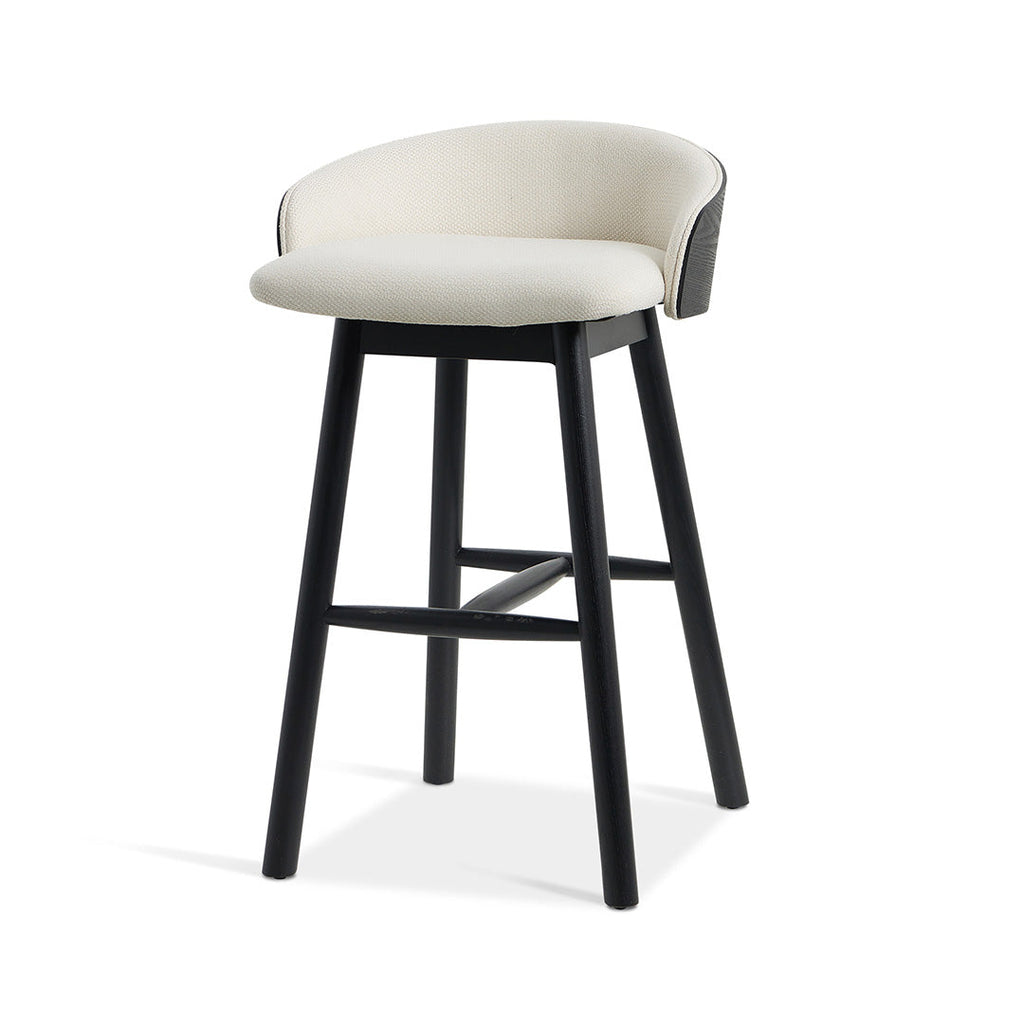 65cm Black Amalfi Bar Stool - Beige