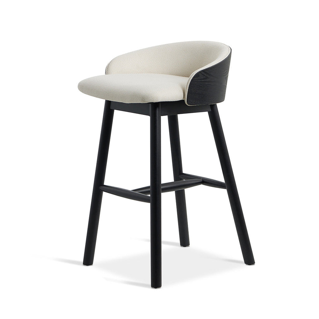 65cm Black Amalfi Bar Stool - Beige