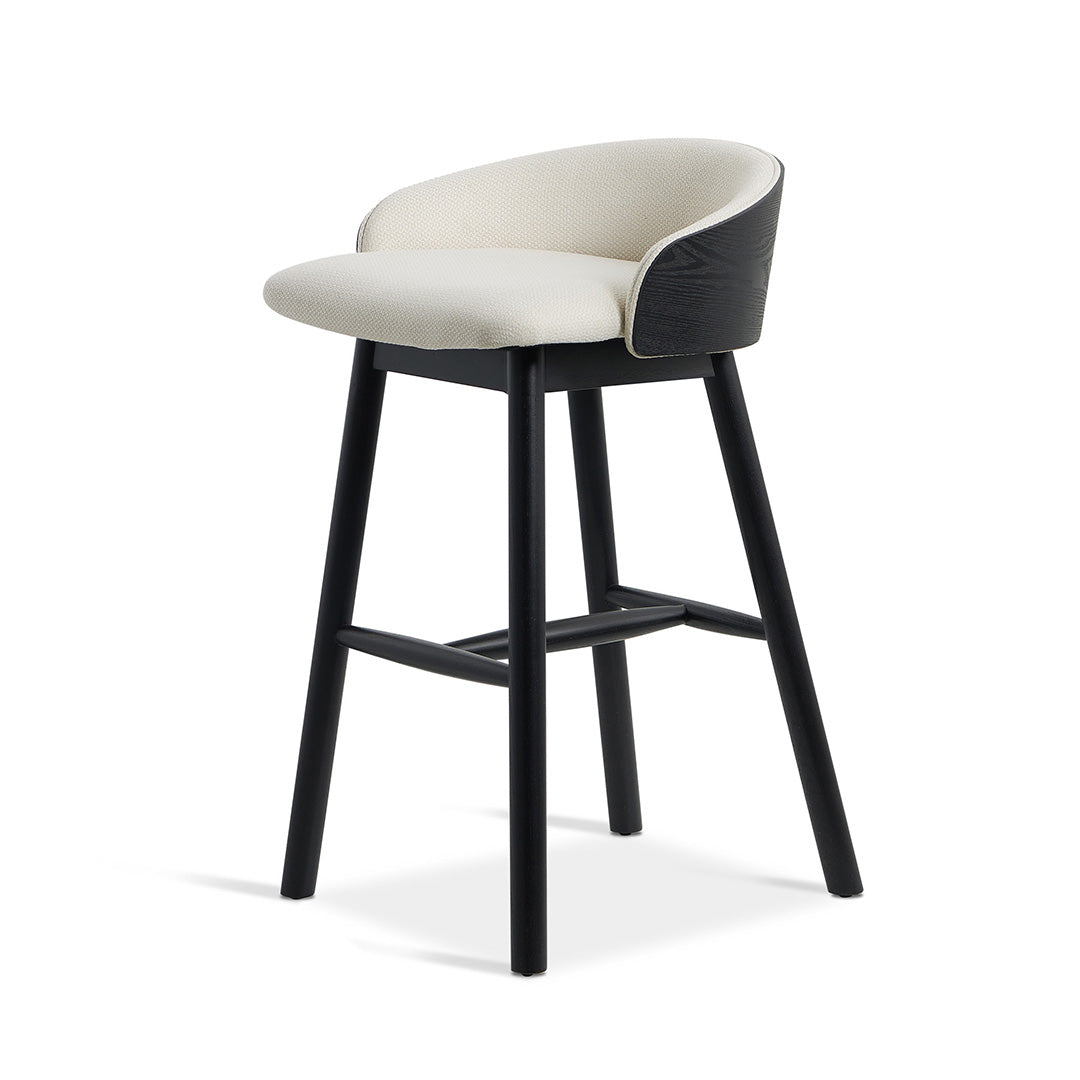 65cm Black Amalfi Bar Stool - Beige