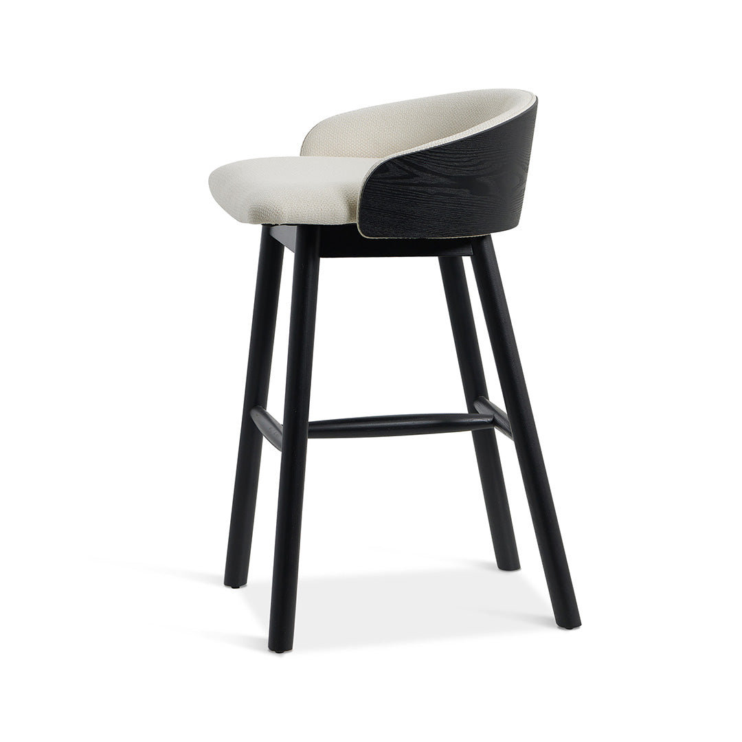 65cm Black Amalfi Bar Stool - Beige