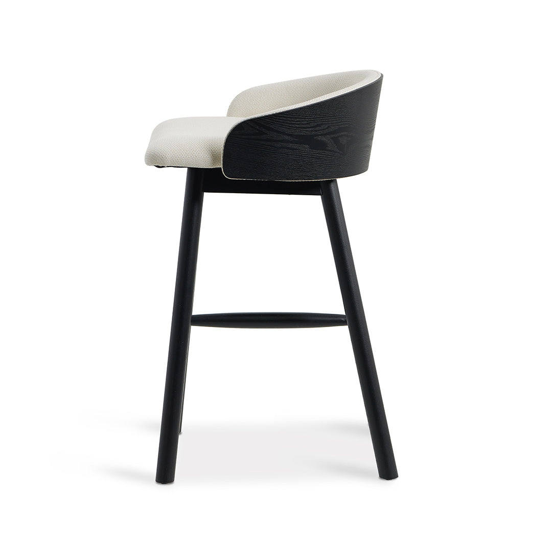 65cm Black Amalfi Bar Stool - Beige
