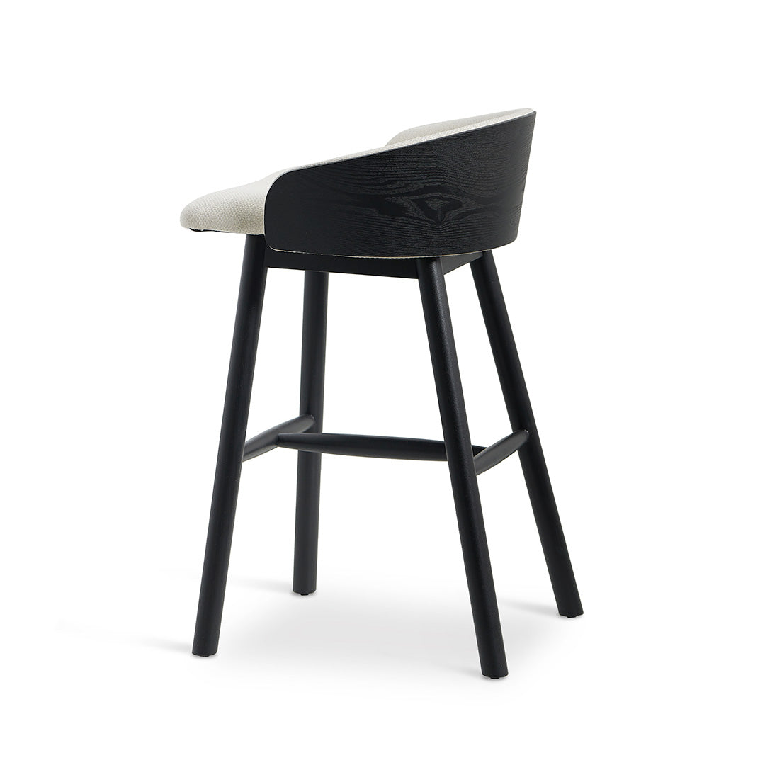 65cm Black Amalfi Bar Stool - Beige