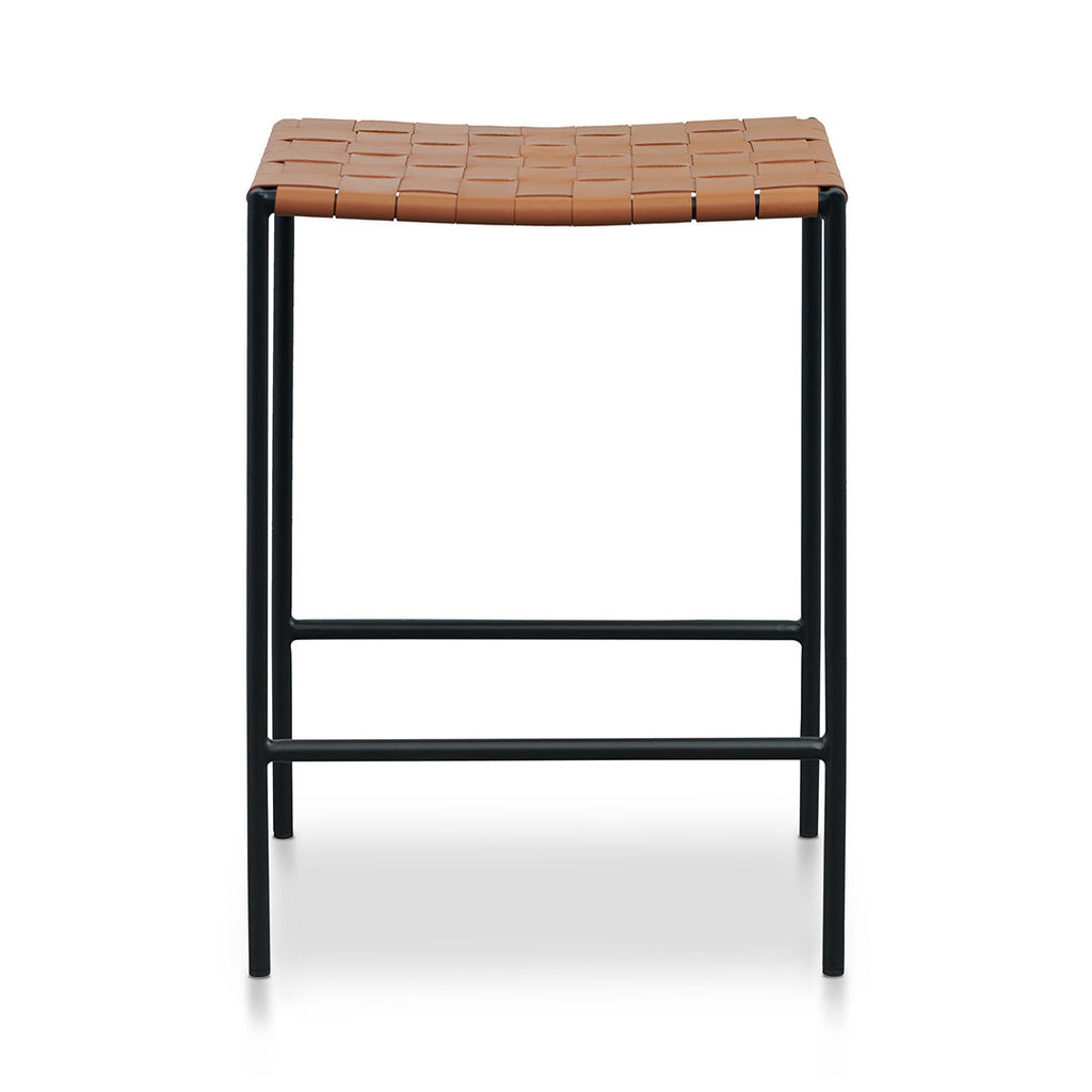 Black Frame Amalfi Bar Stool - Tan (Set of 2)