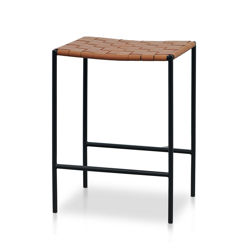Black Frame Amalfi Bar Stool - Tan (Set of 2)
