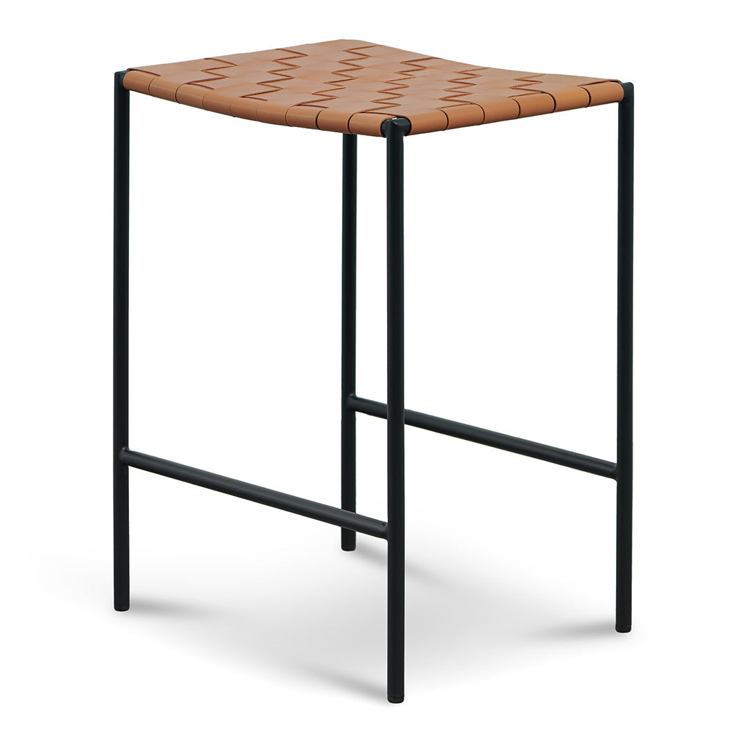 Black Frame Amalfi Bar Stool - Tan (Set of 2)
