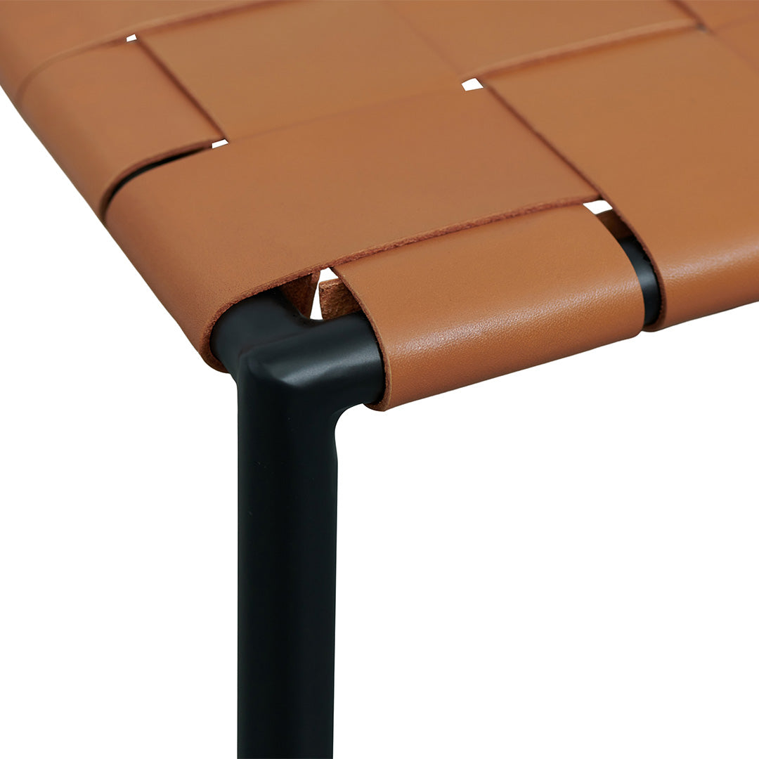 Black Frame Amalfi Bar Stool - Tan (Set of 2)