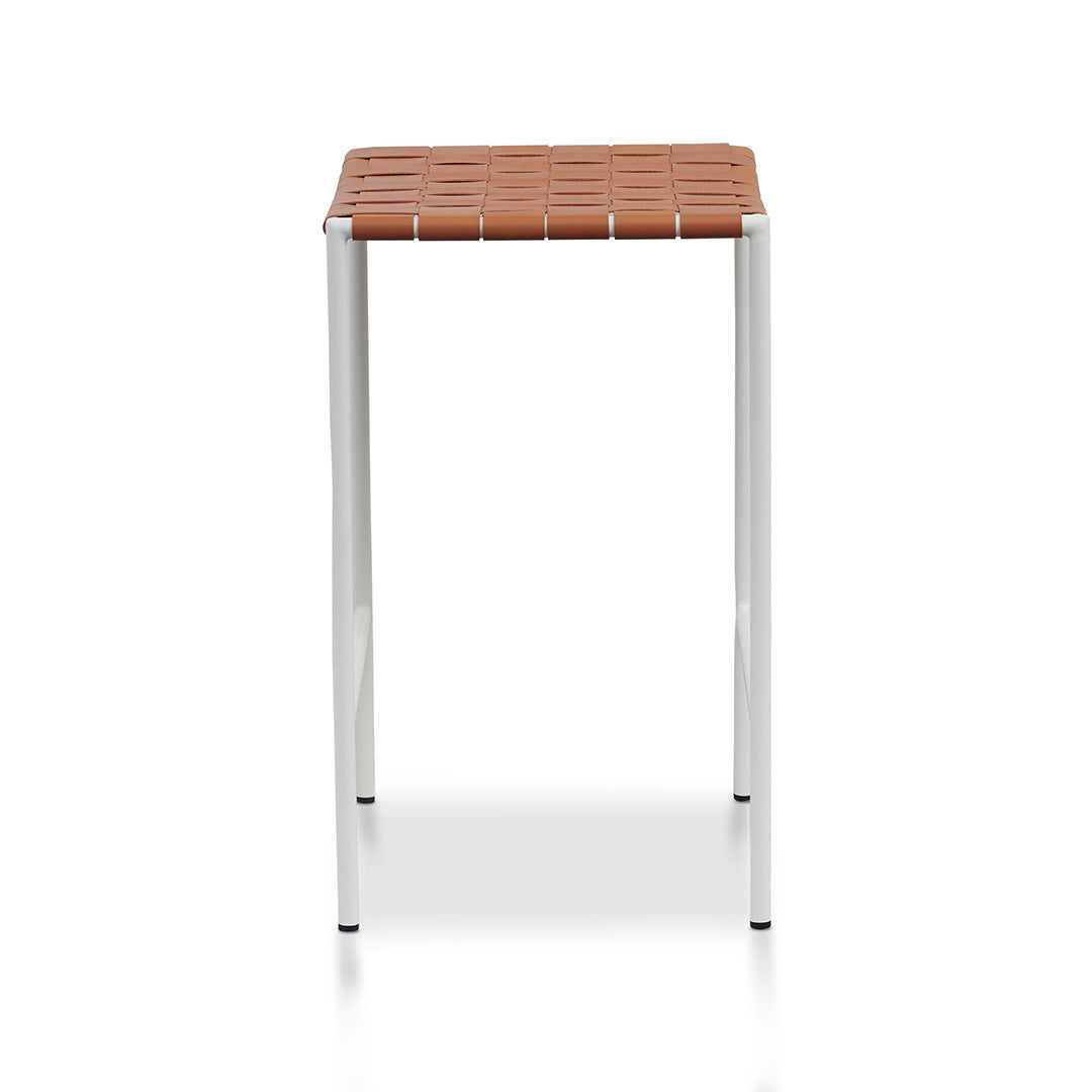 White Frame Amalfi Bar Stool - Tan (Set of 2)