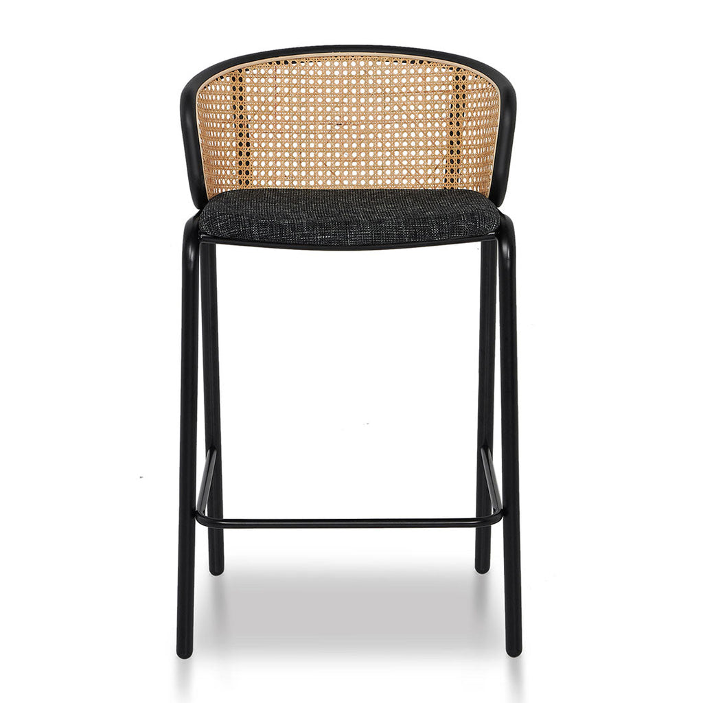 Fabric Amalfi Bar Stool - Black Legs (Set of 2)