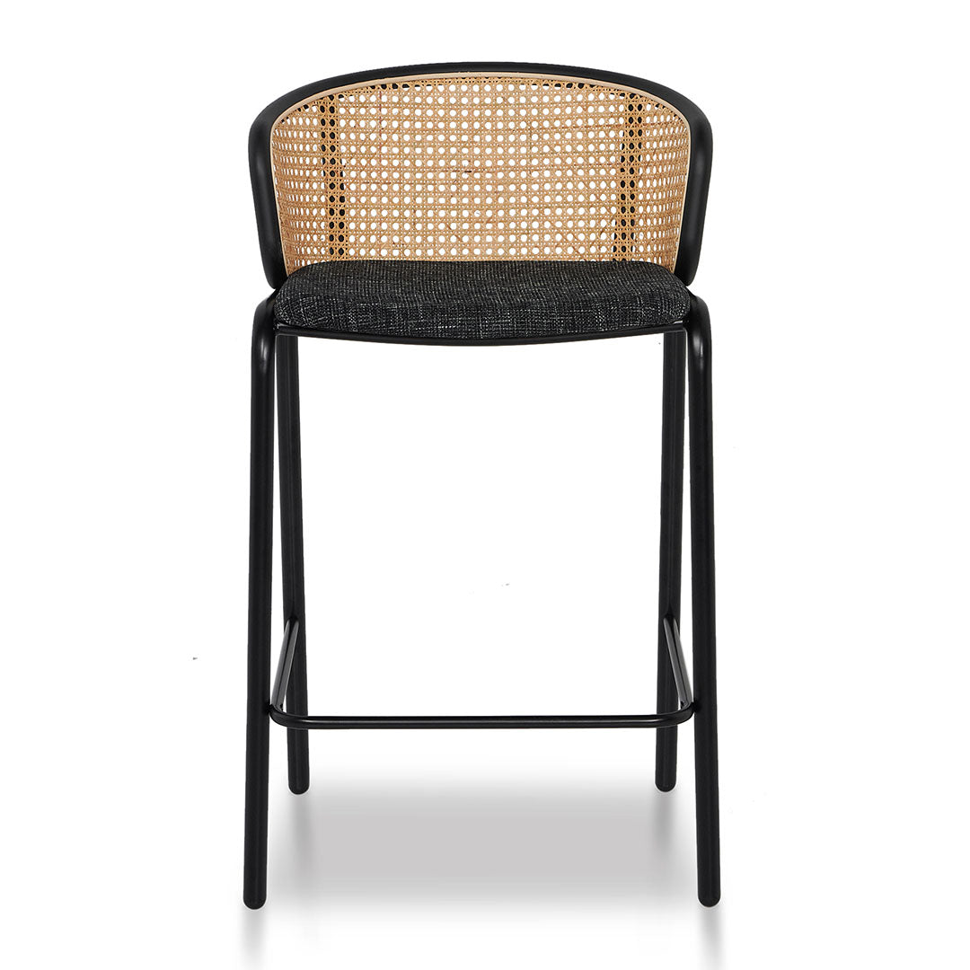 Fabric Amalfi Bar Stool - Black Legs (Set of 2)