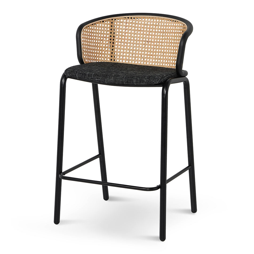 Fabric Amalfi Bar Stool - Black Legs (Set of 2)