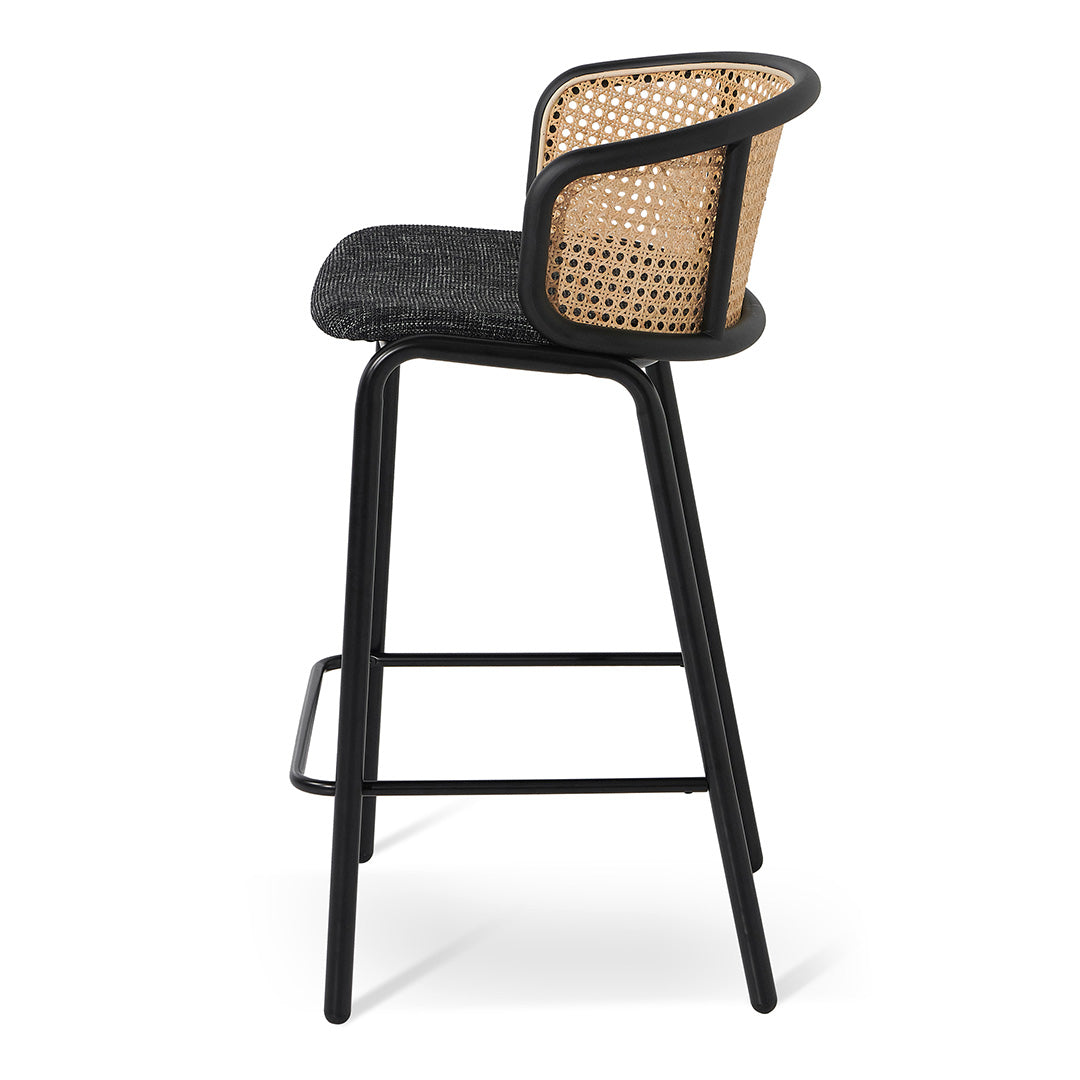 Fabric Amalfi Bar Stool - Black Legs (Set of 2)