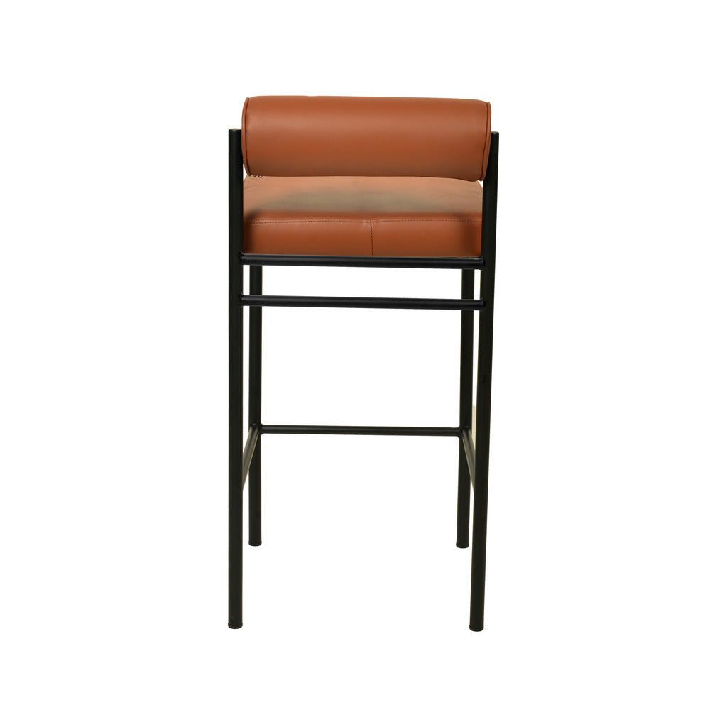 65cm Fabric Amalfi Bar Stool - Brown (Set of 2)