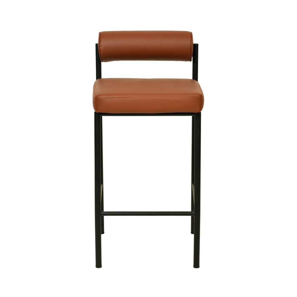 65cm Fabric Amalfi Bar Stool - Brown (Set of 2)
