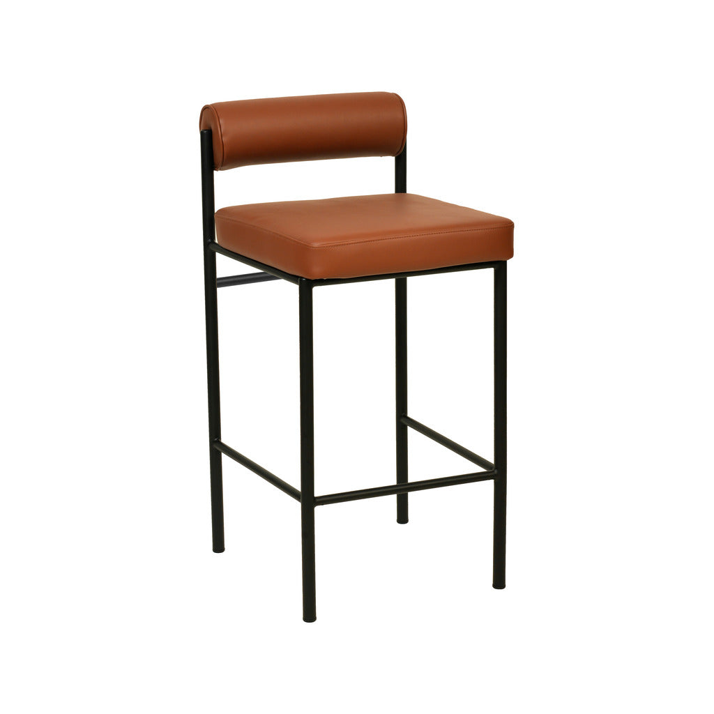 65cm Fabric Amalfi Bar Stool - Brown (Set of 2)