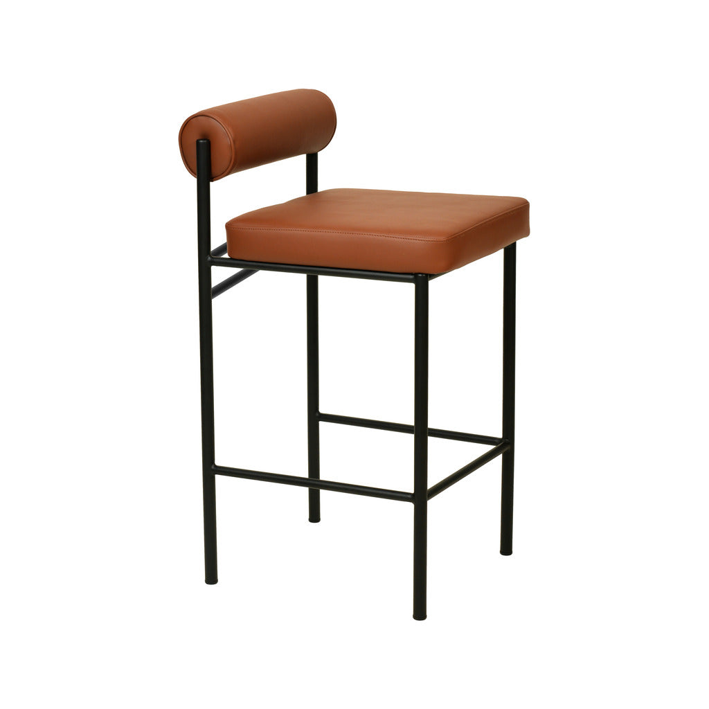 65cm Fabric Amalfi Bar Stool - Brown (Set of 2)
