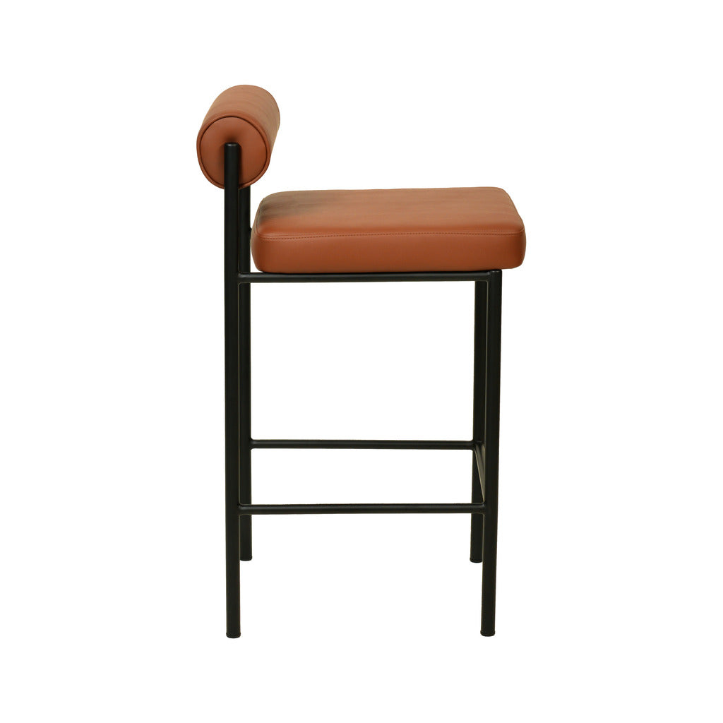 65cm Fabric Amalfi Bar Stool - Brown (Set of 2)