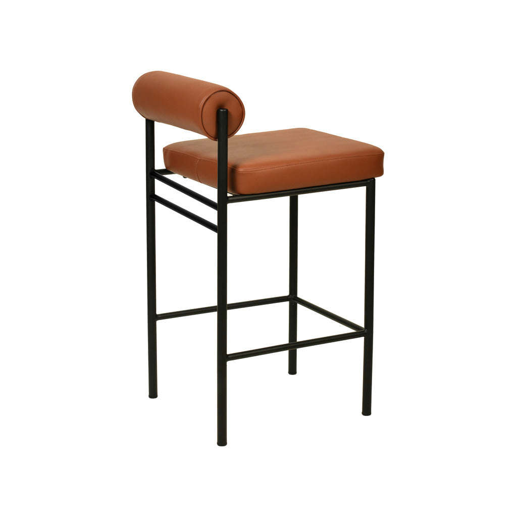 65cm Fabric Amalfi Bar Stool - Brown (Set of 2)