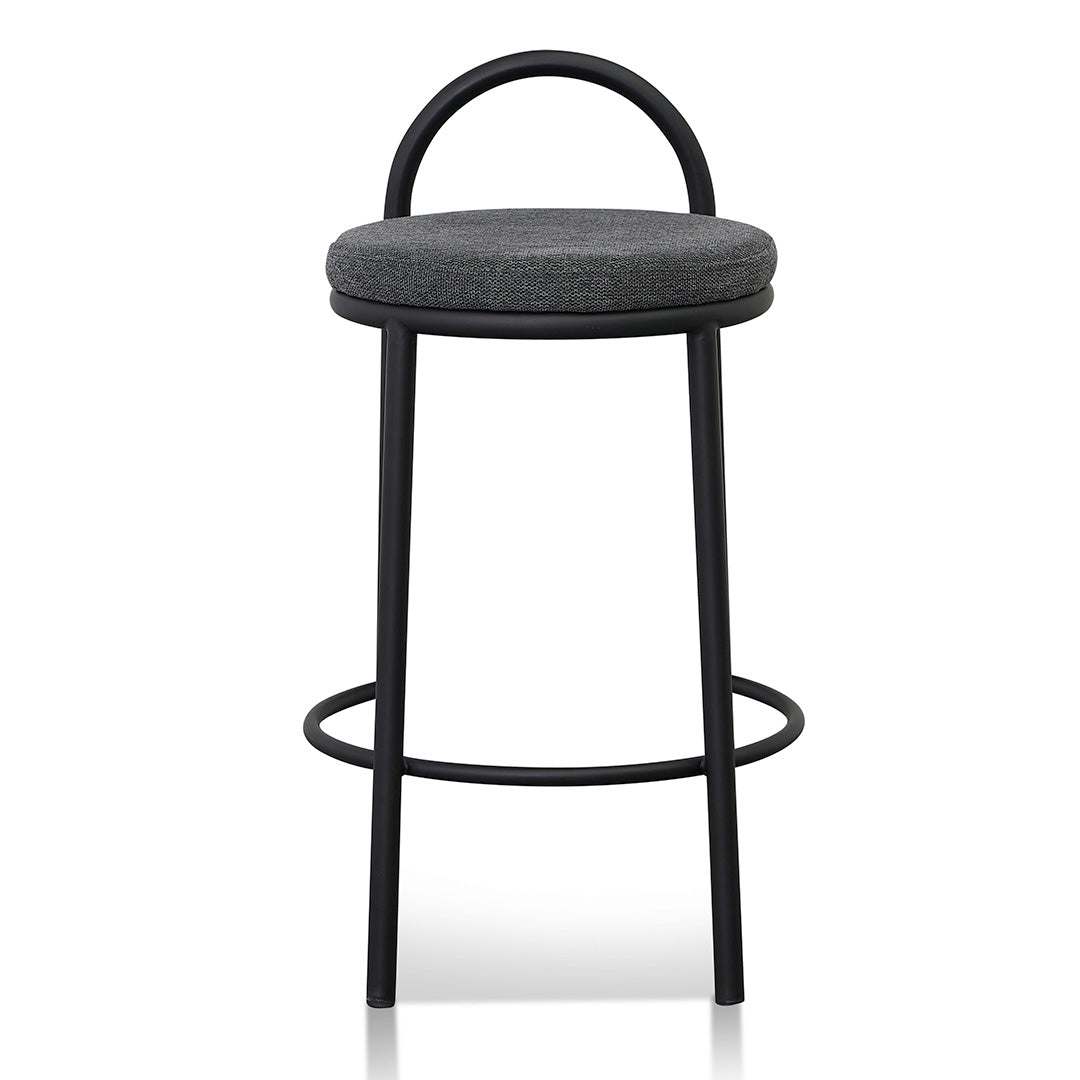 65cm Fabric Amalfi Bar Stool - Charcoal Grey (Set of 2)
