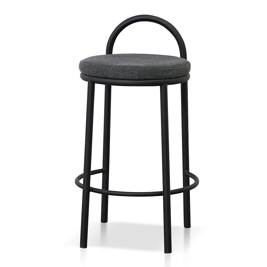 65cm Fabric Amalfi Bar Stool - Charcoal Grey (Set of 2)